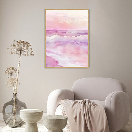 Pink Serenity Ocean Canvas Wall Art