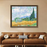 Hand-Painted or Print Canvas Wall Art - Wheat Field with Cypress Trees