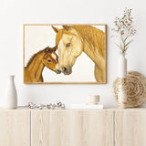 Mother and Foal Horse Portrait-Canvas Wall Art