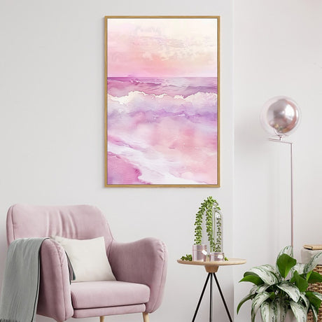 Pink Serenity Ocean Canvas Wall Art