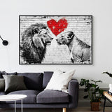 Lion & Lioness Love Canvas Wall Art