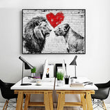 Lion & Lioness Love Canvas Wall Art