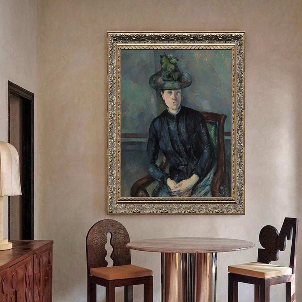 Madame Cézanne with Green Hat By Paul Cézanne