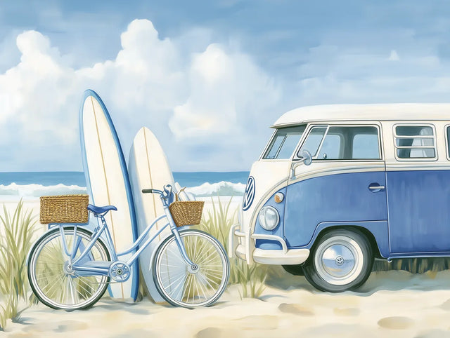 Coastal Surf Adventure Canvas Wall Art