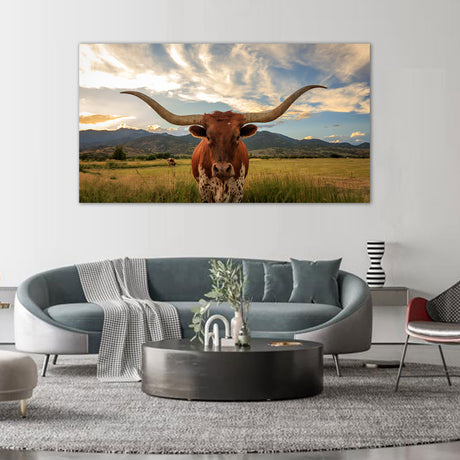 Texas Longhorn Cattle Canvas Wall Art