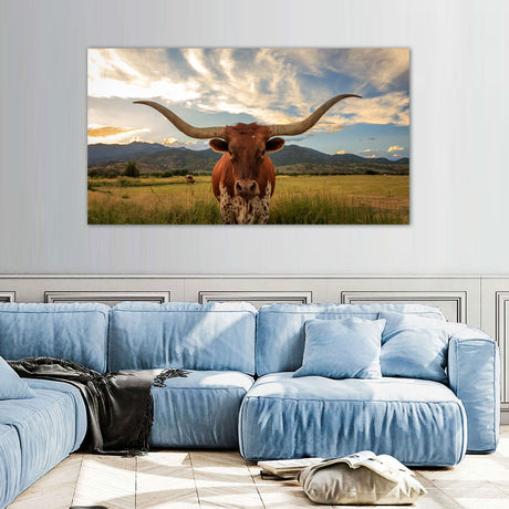 Texas Longhorn Cattle Canvas Wall Art