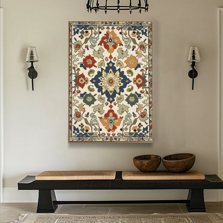 Bohemian Persian Medallion Floral Canvas Wall Art