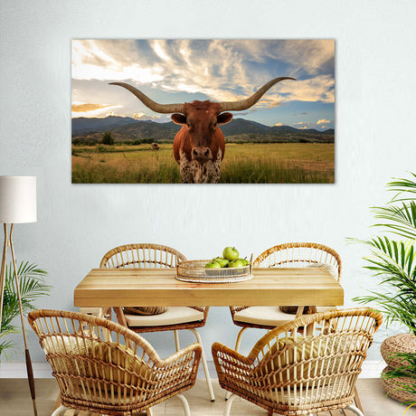 Texas Longhorn Cattle Canvas Wall Art