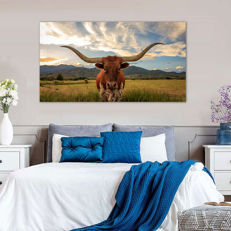 Texas Longhorn Cattle Canvas Wall Art