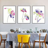 3-Piece Vibrant Bloom Watercolor Canvas Wall Art