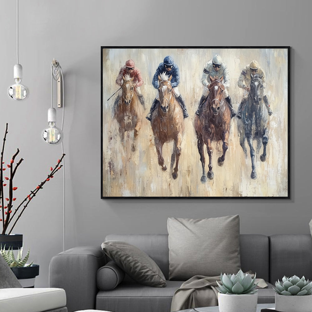 Dynamic Horse Racing Canvas Wall Art