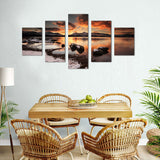 Sunset Serenity over Tranquil Waters Canvas Wall Art