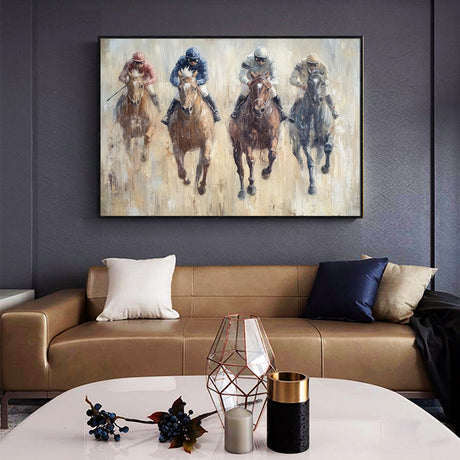 Dynamic Horse Racing Canvas Wall Art