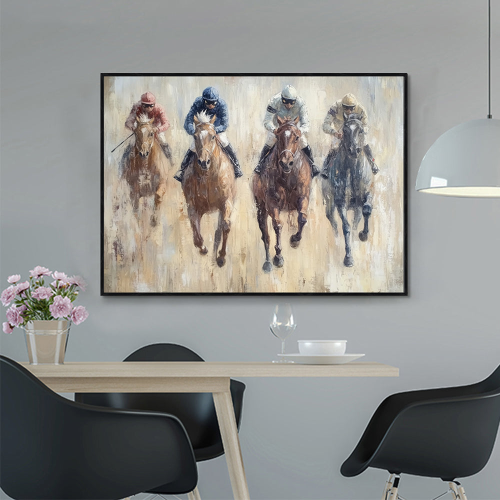 Dynamic Horse Racing Canvas Wall Art