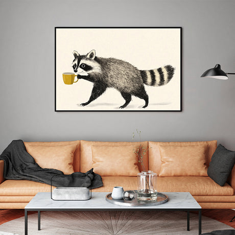 Quirky Raccoon Canvas Wall Art