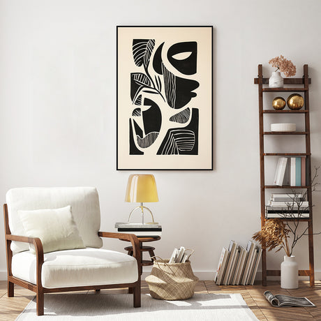 Modern  Black and White Canvas Wall Art