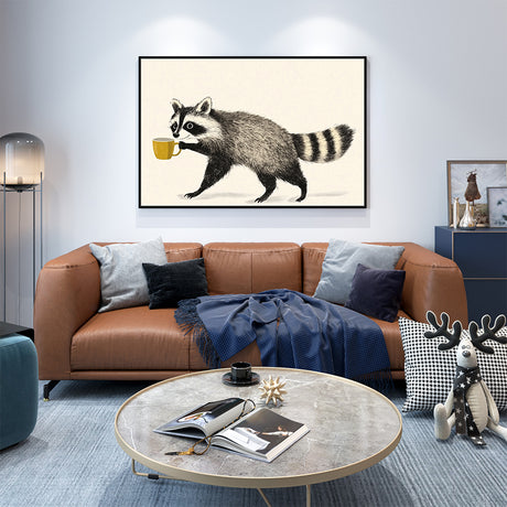 Quirky Raccoon Canvas Wall Art