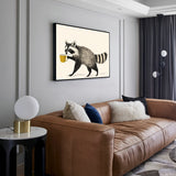 Quirky Raccoon Canvas Wall Art