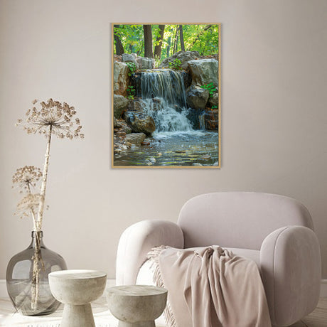 Tranquil Forest Waterfall Canvas Wall Art