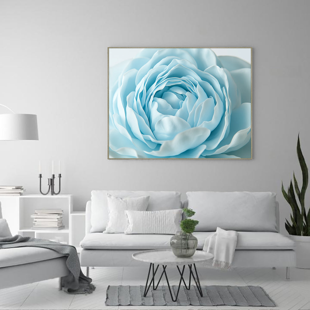 Close-Up Blue Rose Bloom-Canvas Wall Art