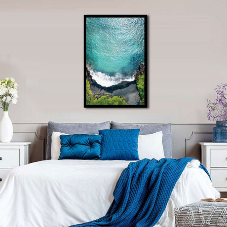 Aerial Ocean Cliff Edge Canvas Wall Art