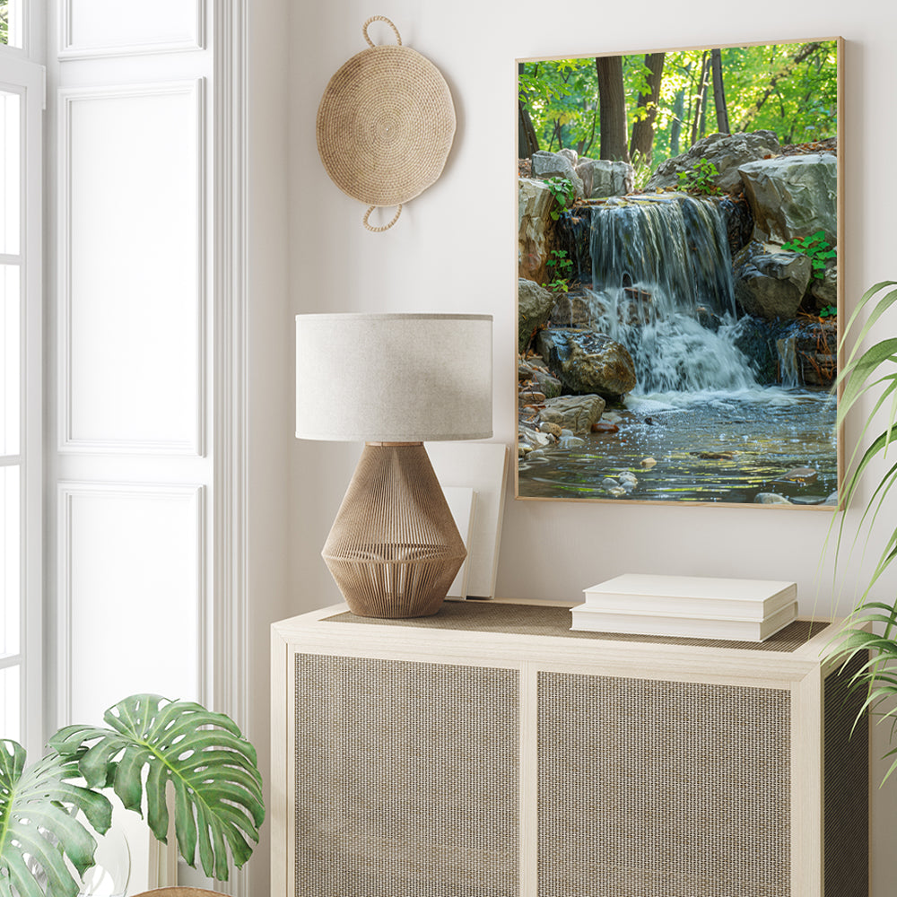 Tranquil Forest Waterfall Canvas Wall Art