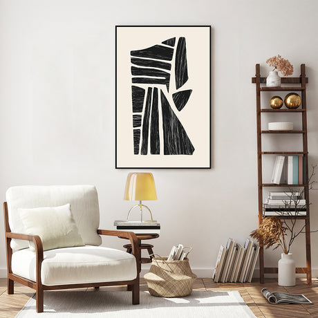Geometric  Black And White Canvas Wall Art