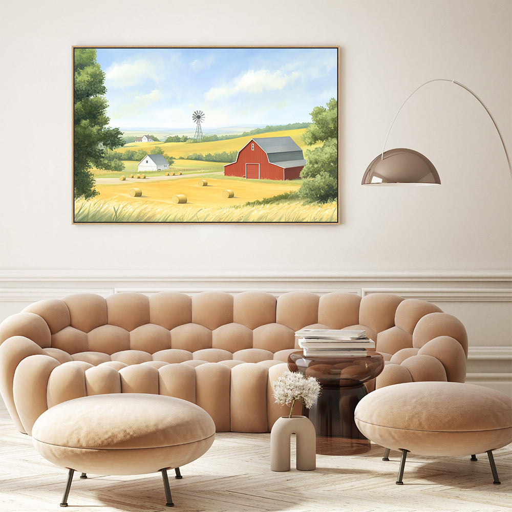 Rustic Farm Landscape Canvas Wall Art