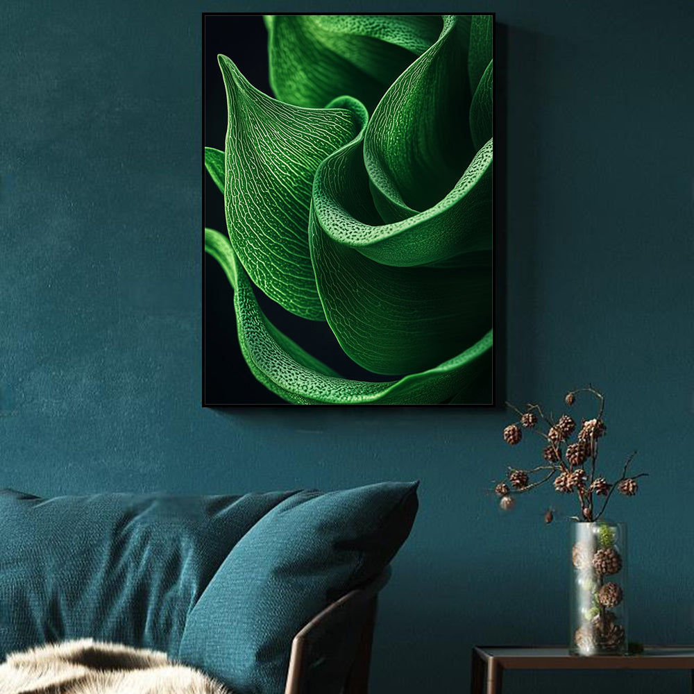 Green Leaf Macro Close-Up-Canvas Wall Art