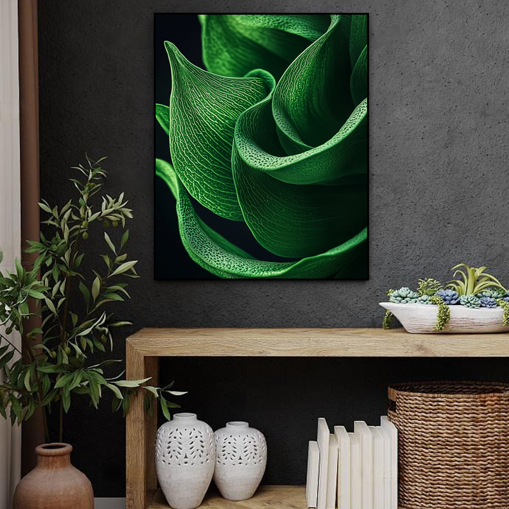 Green Leaf Macro Close-Up-Canvas Wall Art