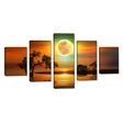 Golden Moon Reflection Canvas Wall Art