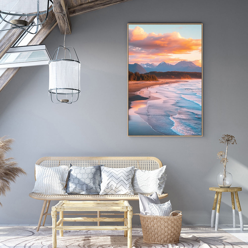 Serene Coastal Sunset Canvas Wall Art