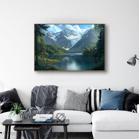 Majestic Mountain and Lake Canvas Wall Art