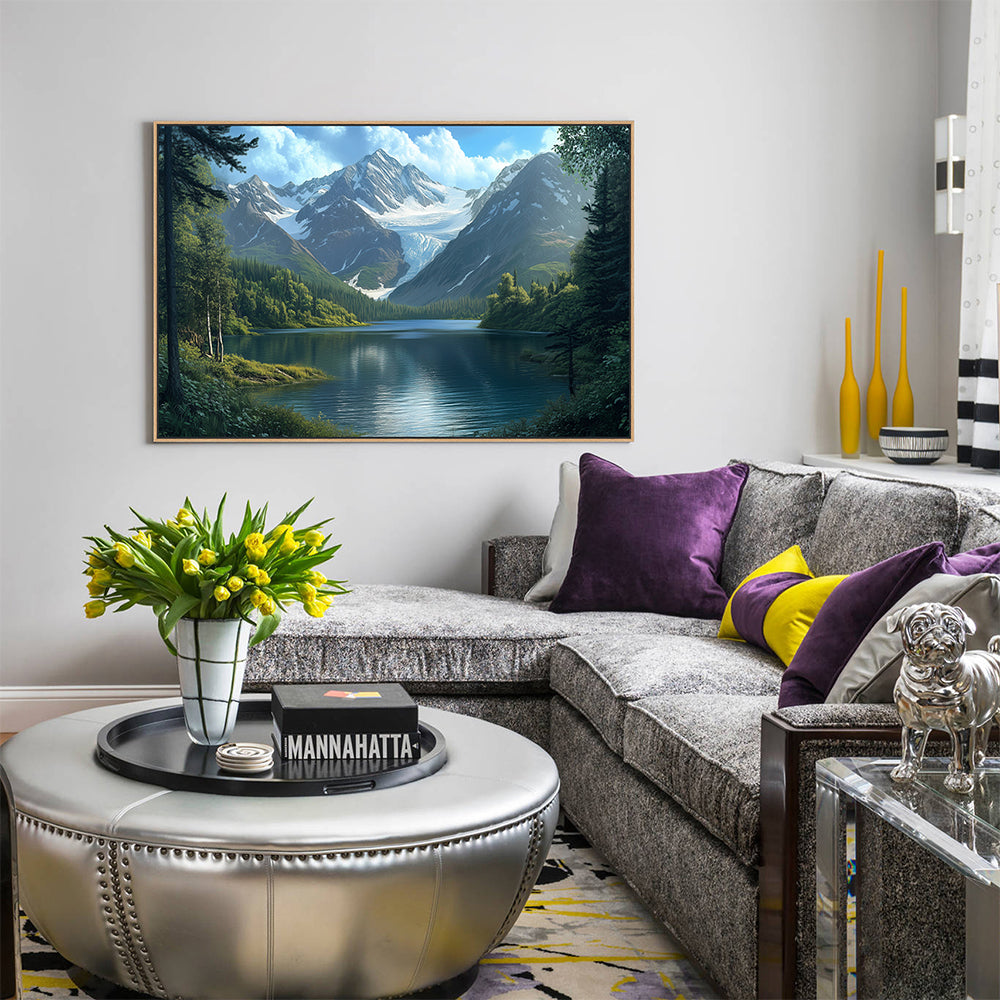 Majestic Mountain and Lake Canvas Wall Art