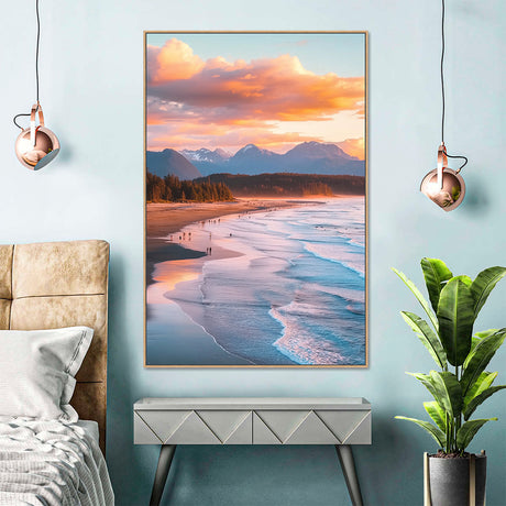 Serene Coastal Sunset Canvas Wall Art