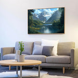 Majestic Mountain and Lake Canvas Wall Art