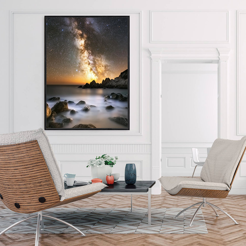 Starry Night-Coastal Canvas Wall Art