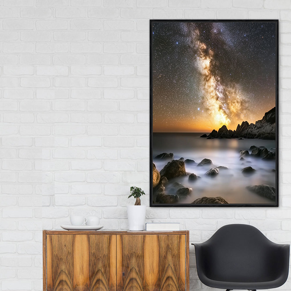 Starry Night-Coastal Canvas Wall Art