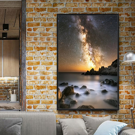 Starry Night-Coastal Canvas Wall Art