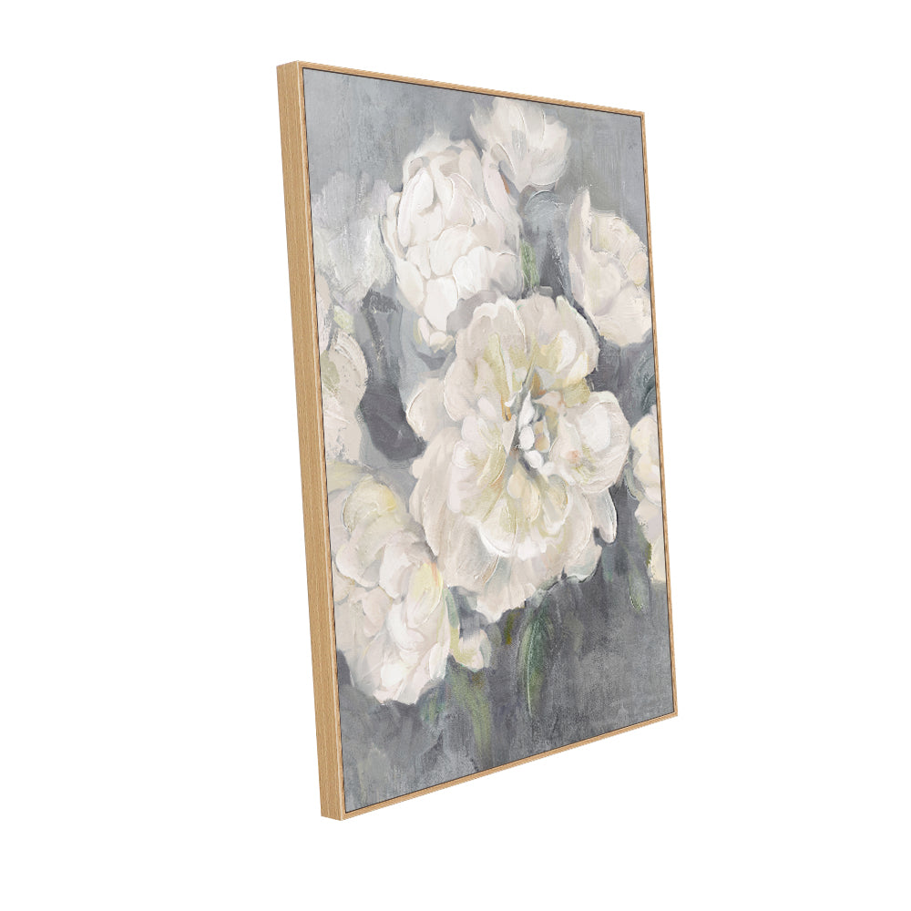 Elegant Ivory Blooms Canvas Wall Art