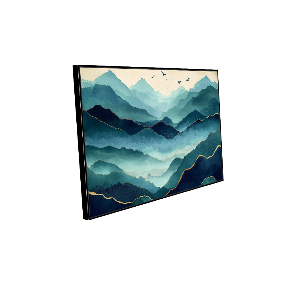 Serene Mountain Mist Canvas Wall Art