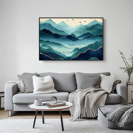 Serene Mountain Mist Canvas Wall Art