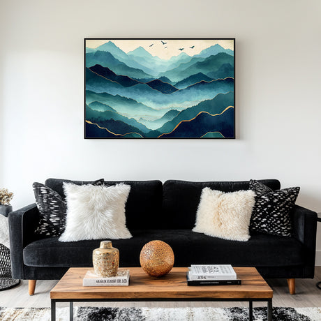 Serene Mountain Mist Canvas Wall Art