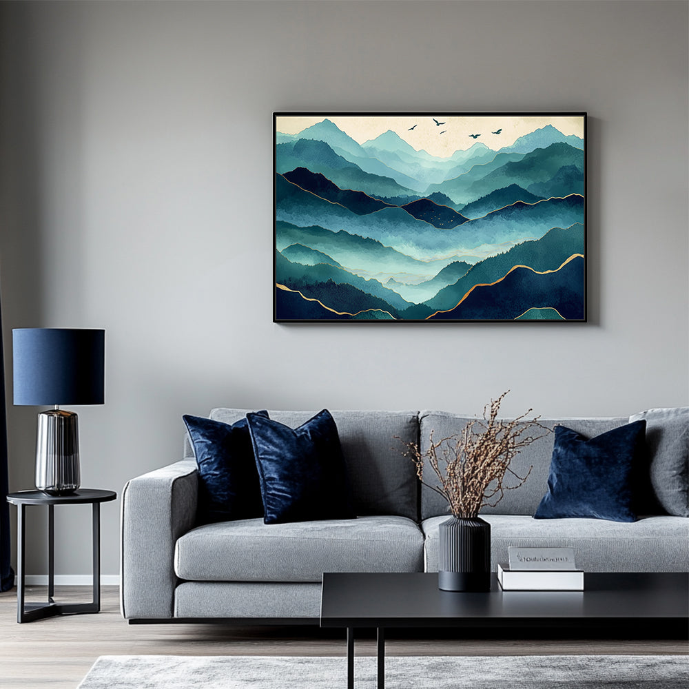 Serene Mountain Mist Canvas Wall Art