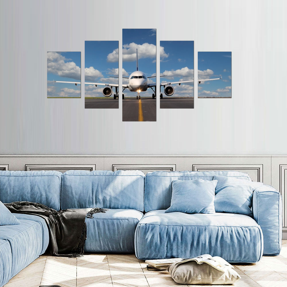 Airplane on the Runway Aviation Canvas Wall Art