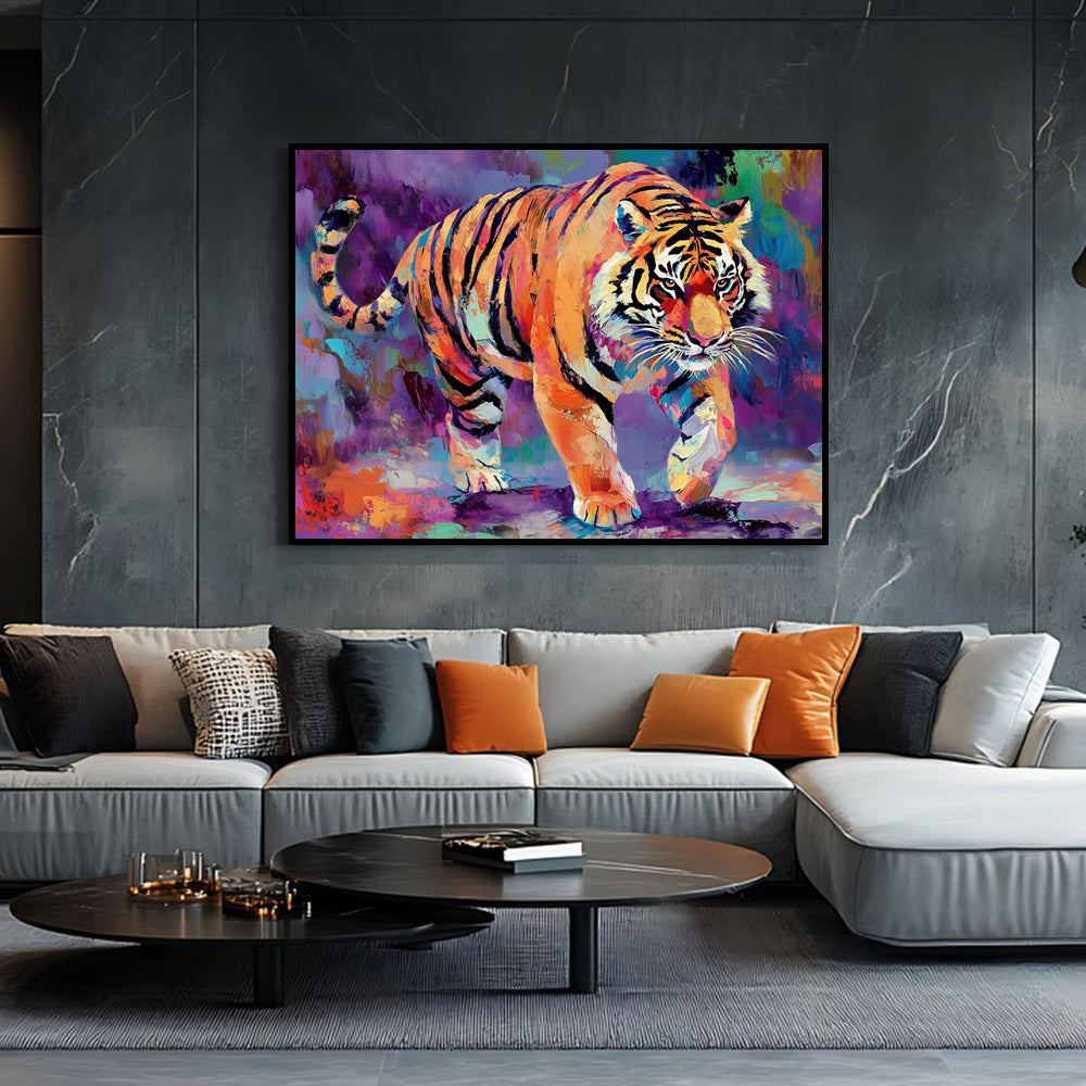 Bold Tiger in Colors-Canvas Wall Art