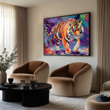 Bold Tiger in Colors-Canvas Wall Art