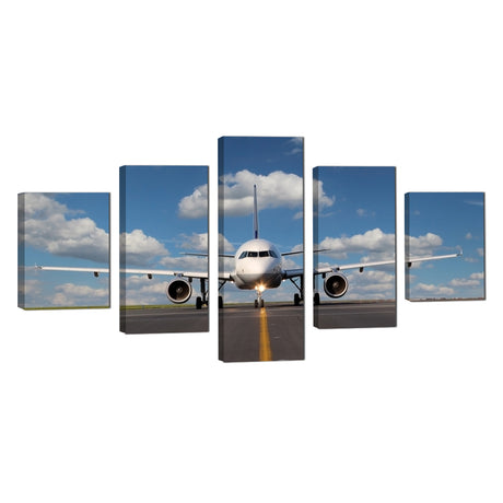 Airplane on the Runway Aviation Canvas Wall Art