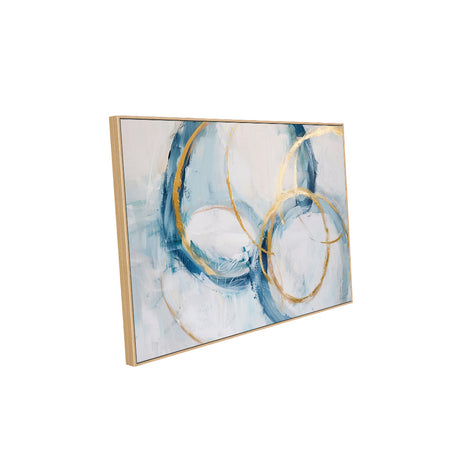 Harmony in Gold and Blue Canvas Wall Art