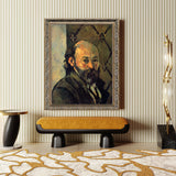 Self-Portrait In Front Of Olive Wallpaper By Paul Cézanne